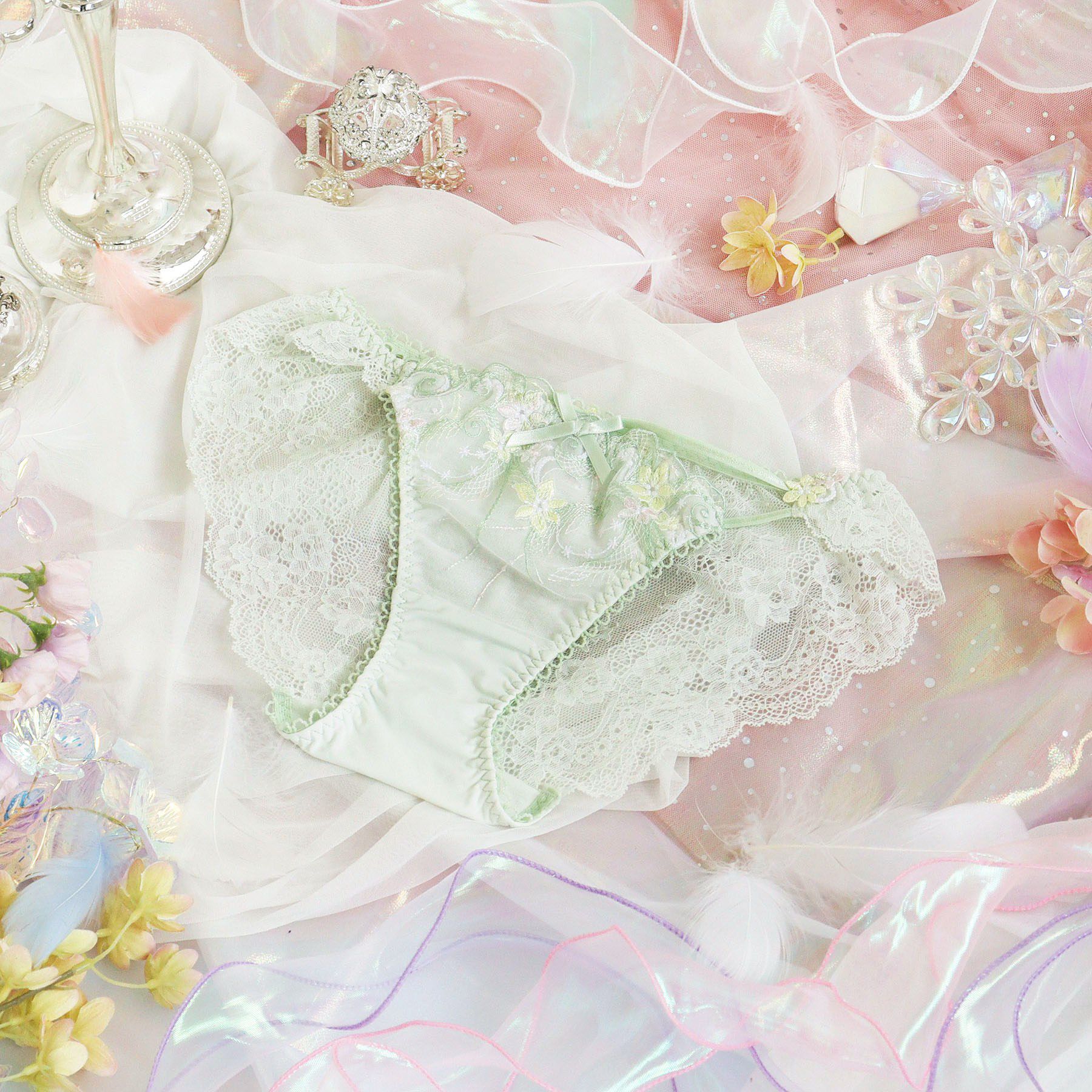 Risa Magli「コリンナ レースショーツ」|インナー|ミントグリーン(02