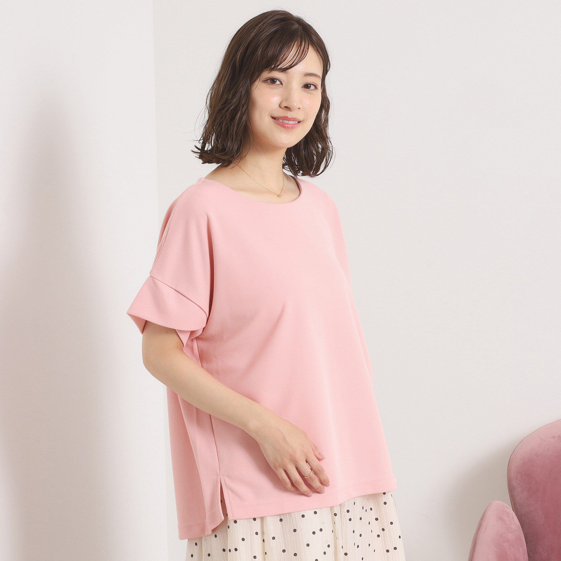 ITS&rsquo;DEMO「【接触冷感／吸水速乾／洗濯機OK】サカリバ袖タックプルオーバー」|Tシャツ・カットソー|