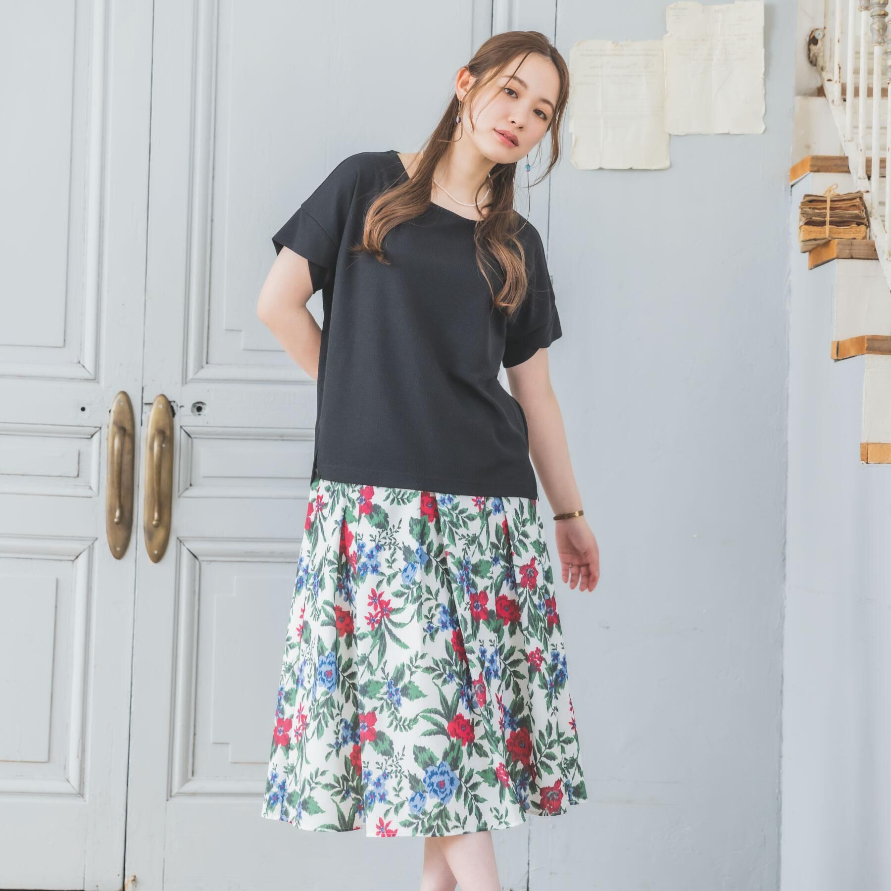 ITS&rsquo;DEMO「【接触冷感／吸水速乾／洗濯機OK】サカリバ袖タックプルオーバー」|Tシャツ・カットソー|