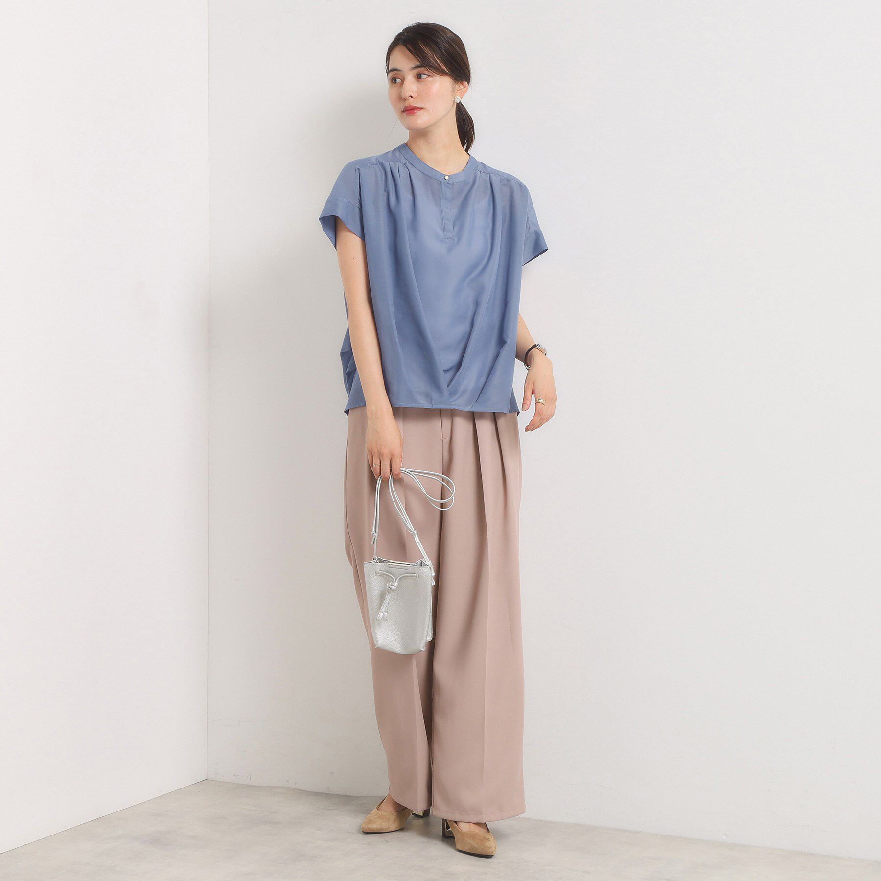 ITS&rsquo;DEMO「【手洗い可】シアー裾タックブラウス」|シャツ・ブラウス|