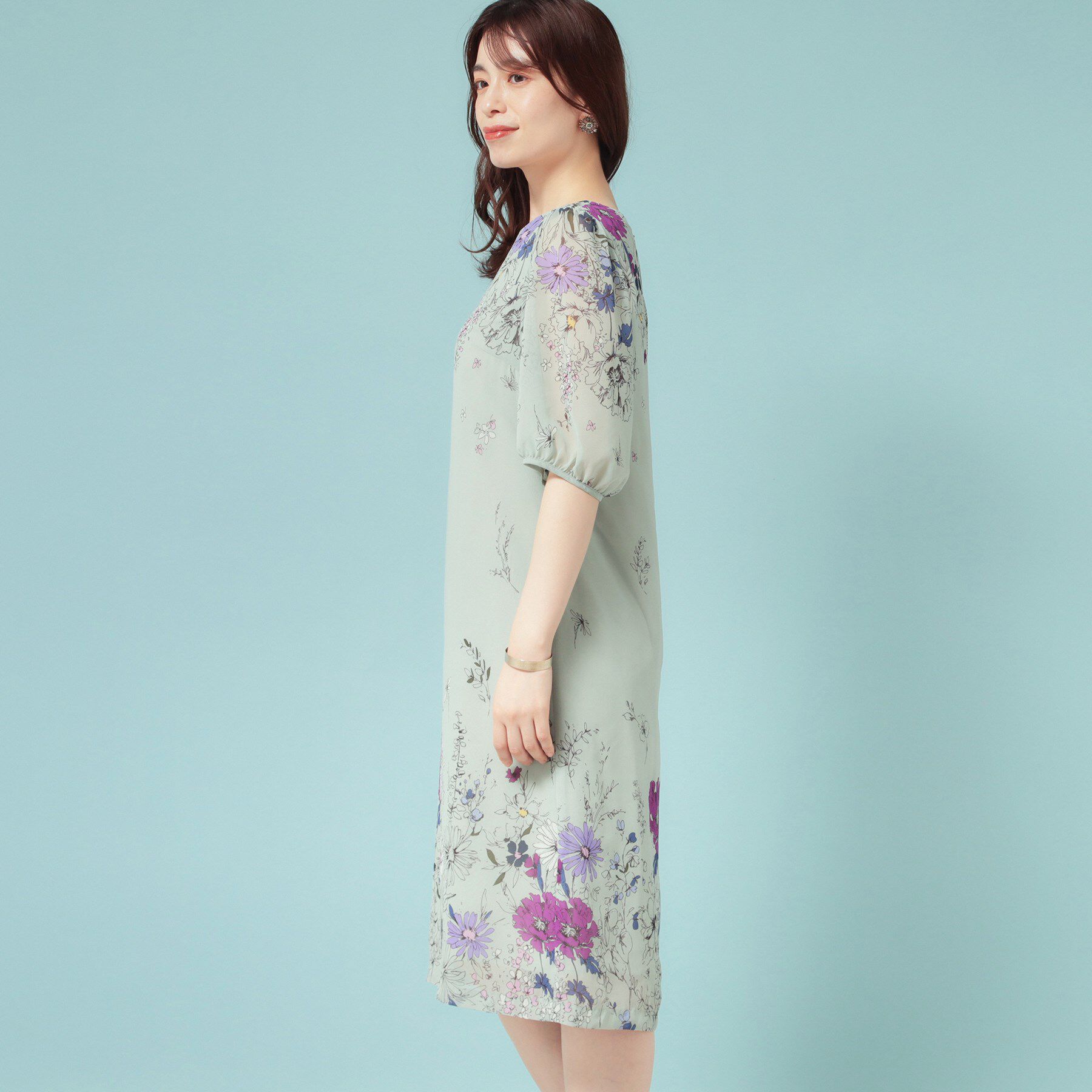 SunaUna「【コスモス／SS～Lサイズ展開】フラワーパネル柄ワンピース」|ワンピース|