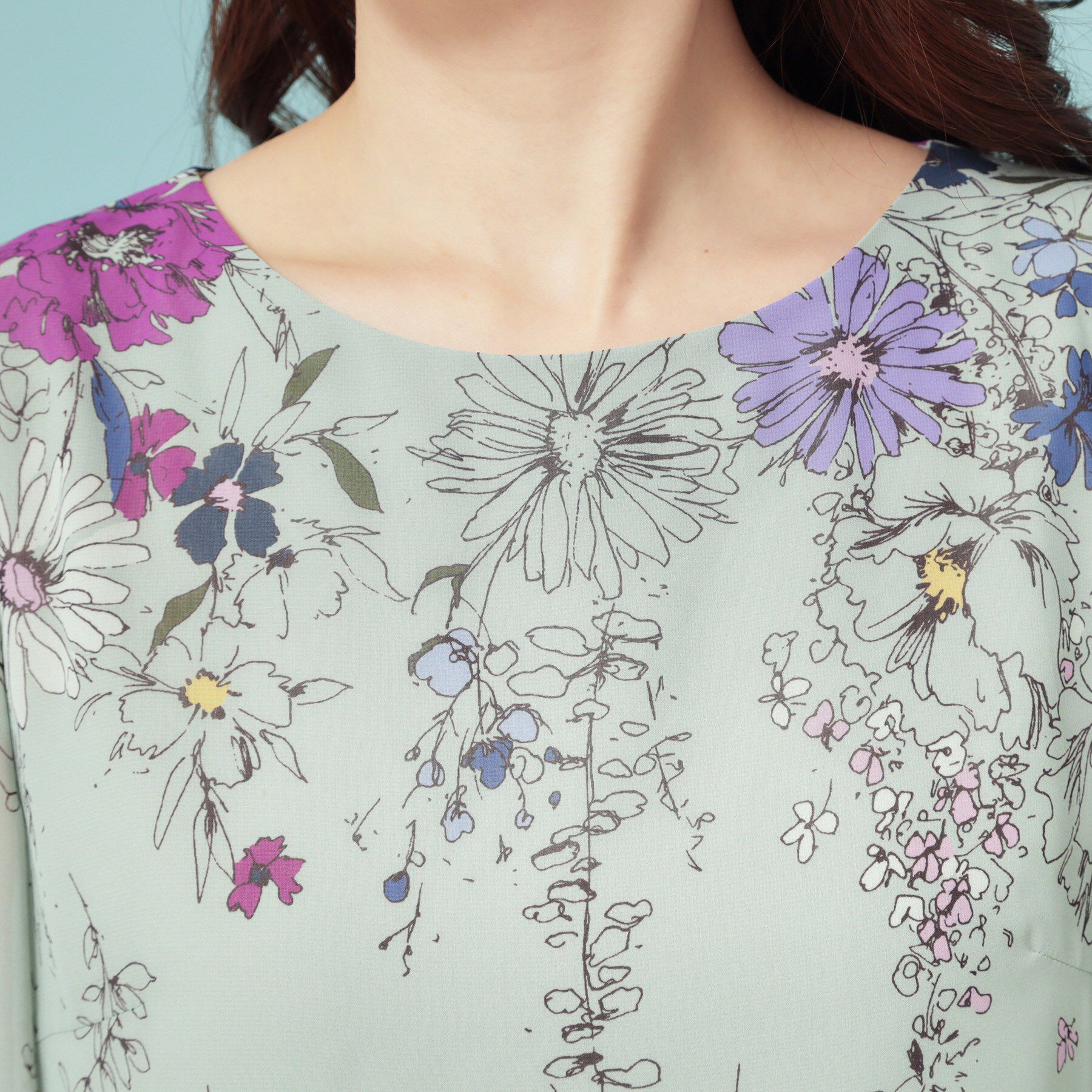 SunaUna「【コスモス／SS～Lサイズ展開】フラワーパネル柄ワンピース」|ワンピース|