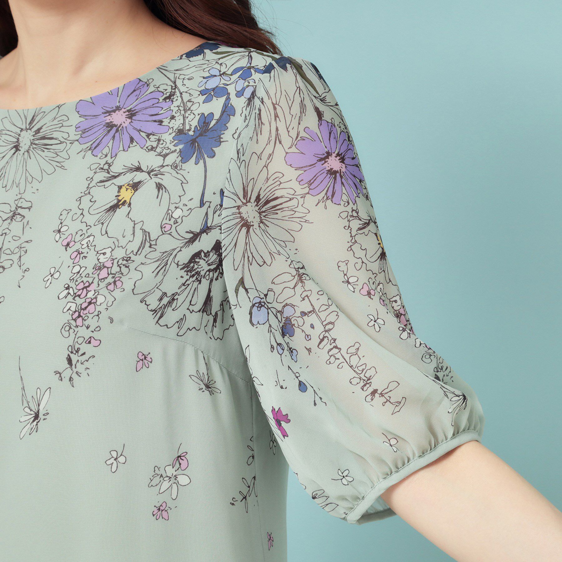 SunaUna「【コスモス／SS～Lサイズ展開】フラワーパネル柄ワンピース」|ワンピース|