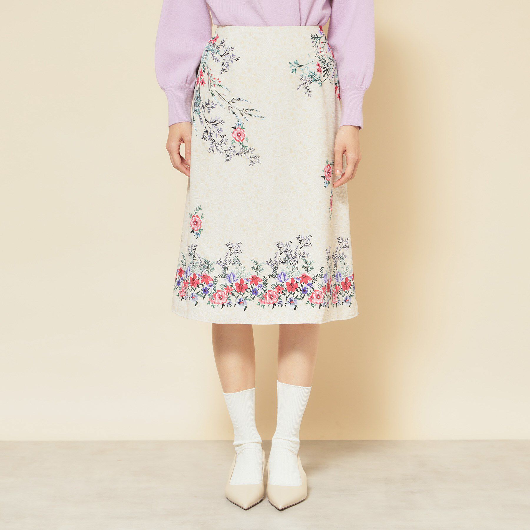 SunaUna「【co creation and yours／SS～L】オリエンタル柄パネルスカート」|スカート|