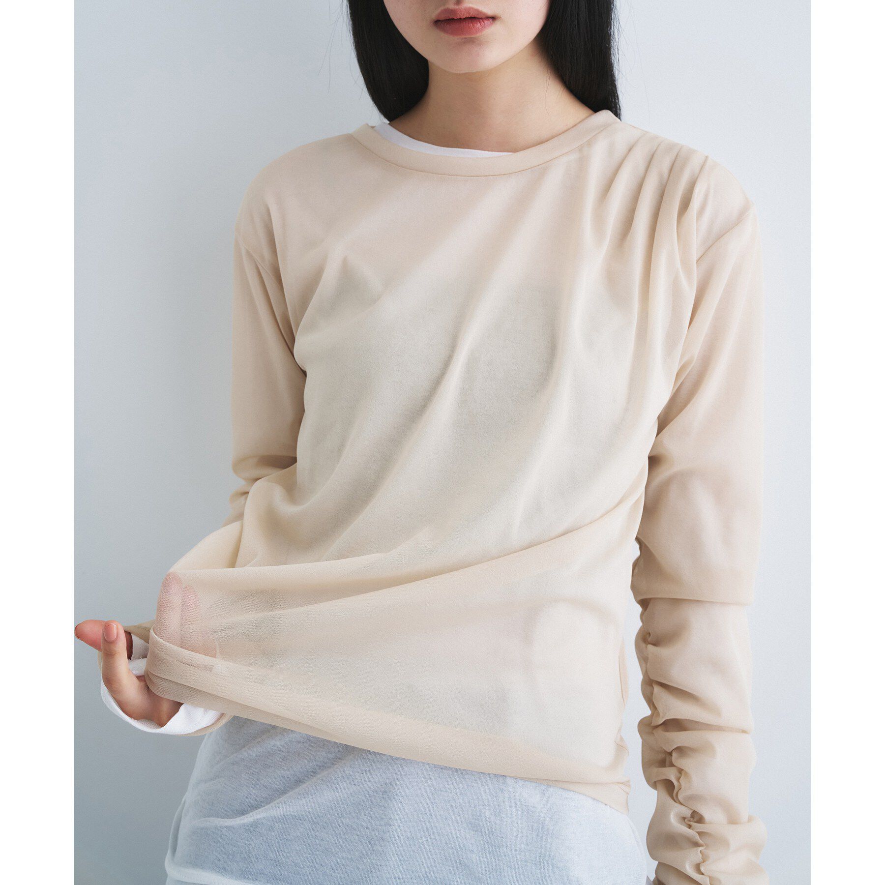 CODE A「sheer combi layer tops」|Tシャツ・カットソー|