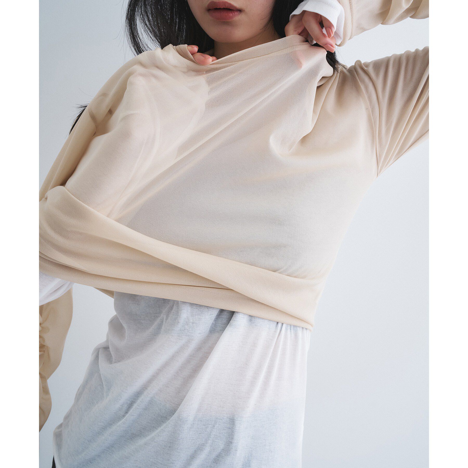CODE A「sheer combi layer tops」|Tシャツ・カットソー|