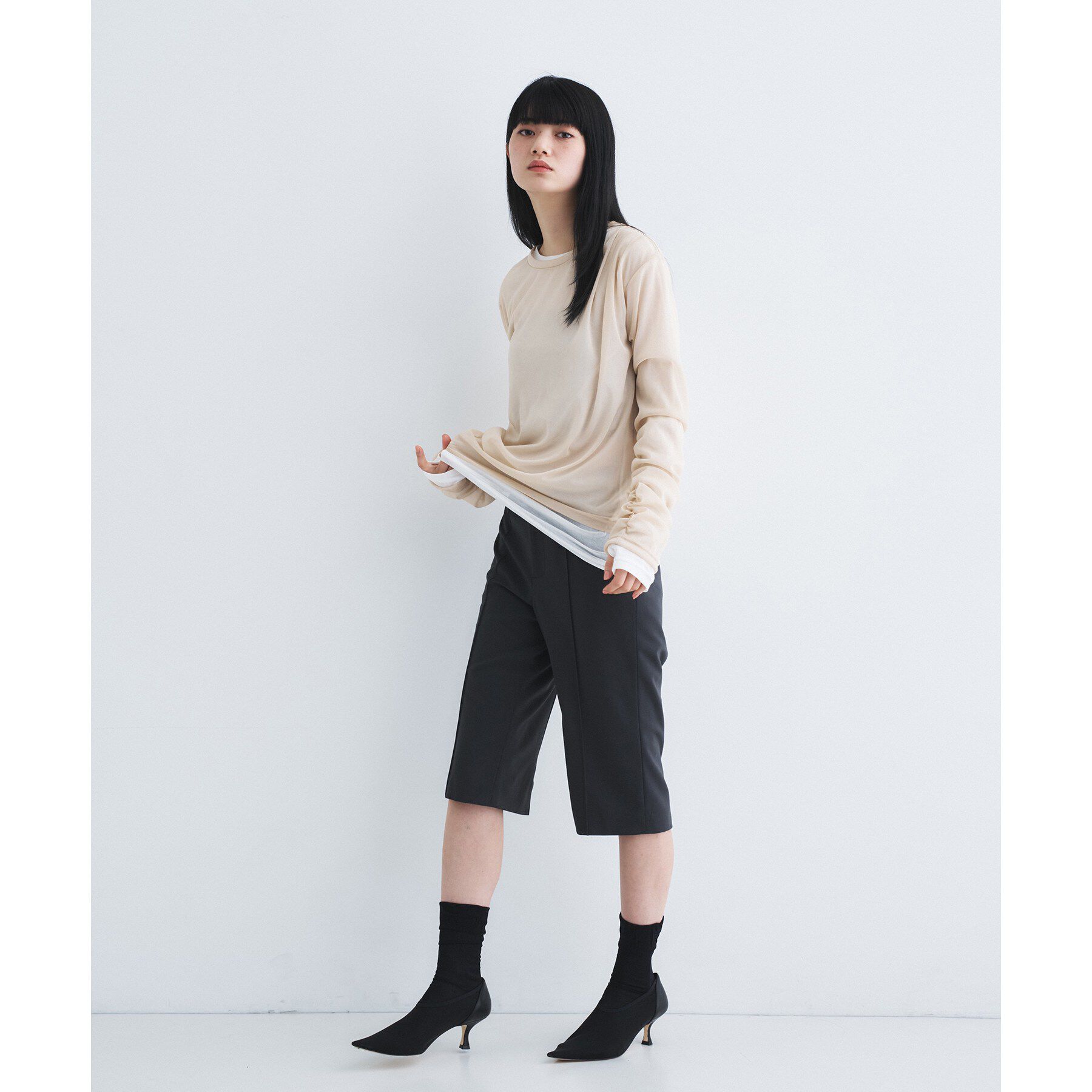 CODE A「sheer combi layer tops」|Tシャツ・カットソー|
