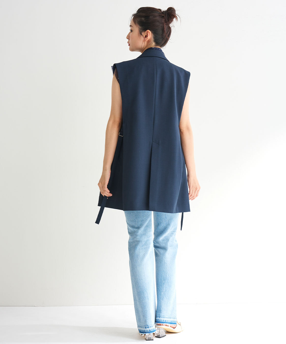 COCO DEAL「デザインボタンサイドリボンジレ」|ベスト・ジレ|