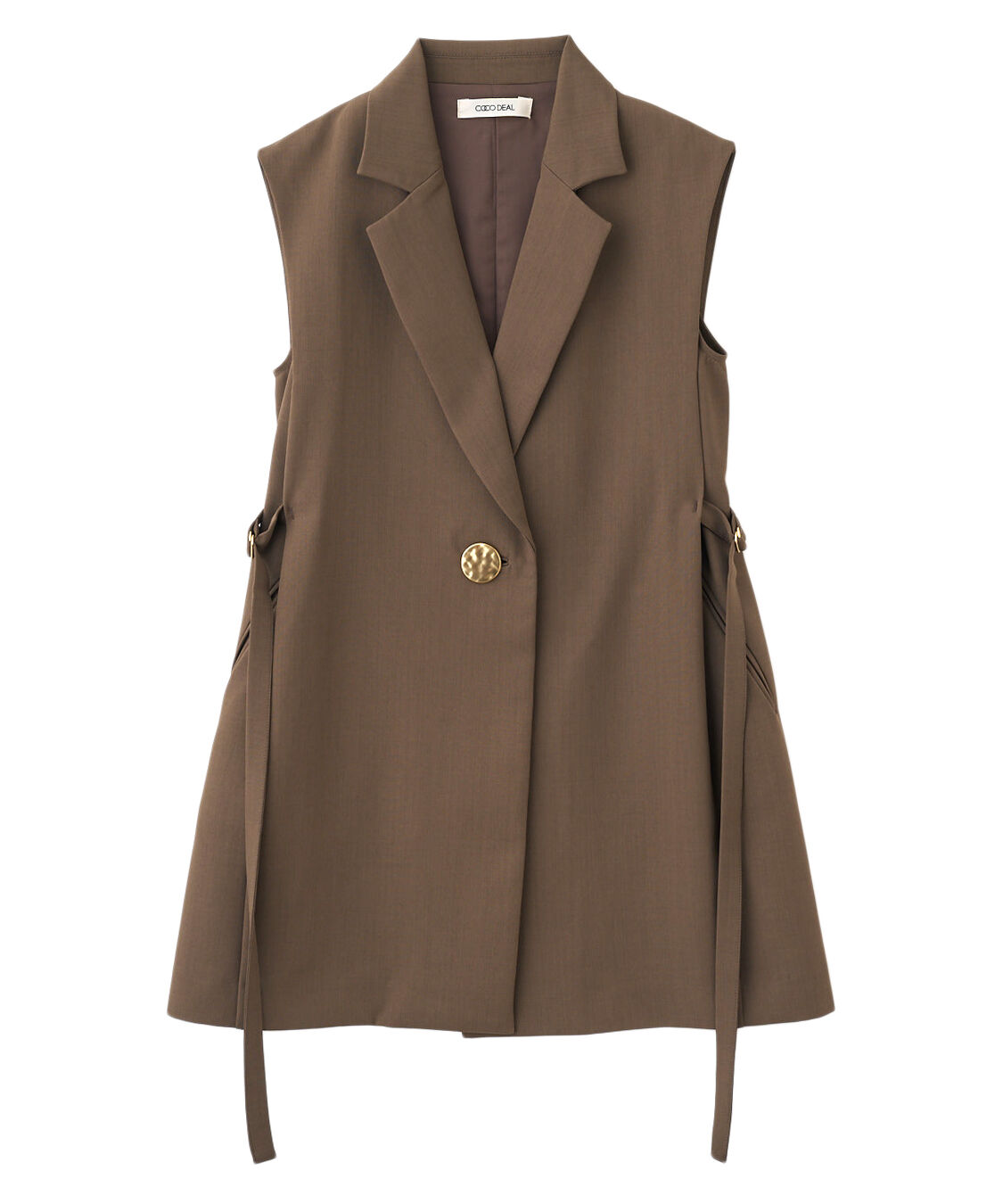 COCO DEAL「デザインボタンサイドリボンジレ」|ベスト・ジレ|