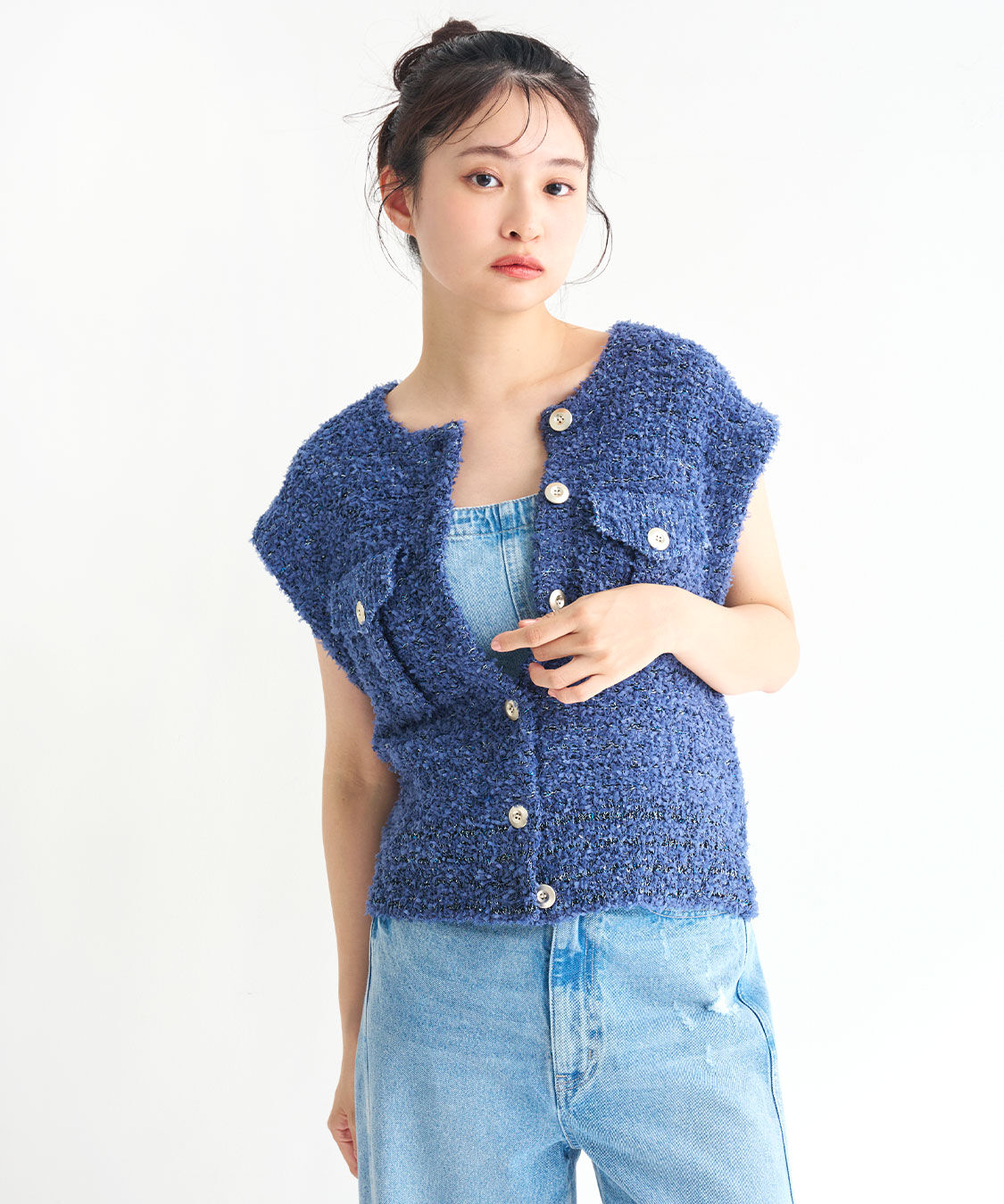 COCO DEAL「ツイーディニットベスト」|ニット・セーター|