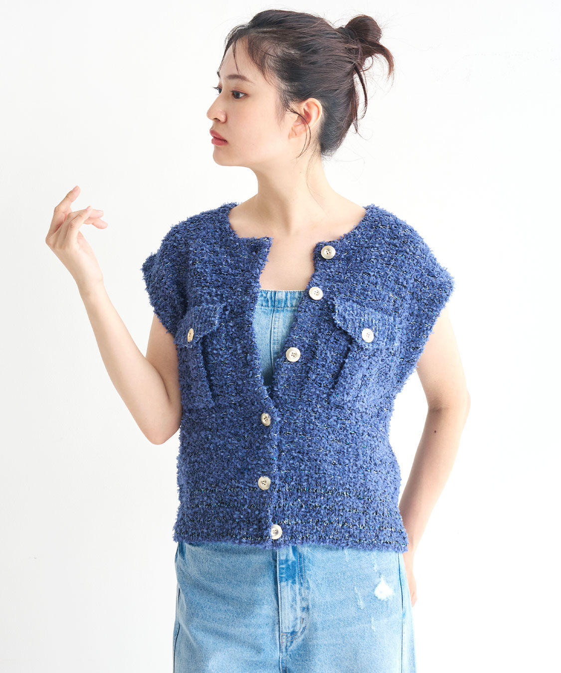 COCO DEAL「ツイーディニットベスト」|ニット・セーター|