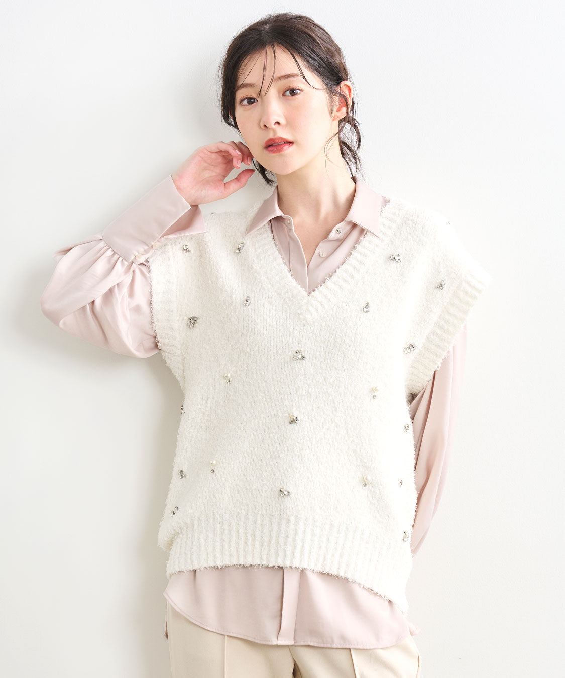 COCO DEAL「ビジューニットベスト」|ニット・セーター|