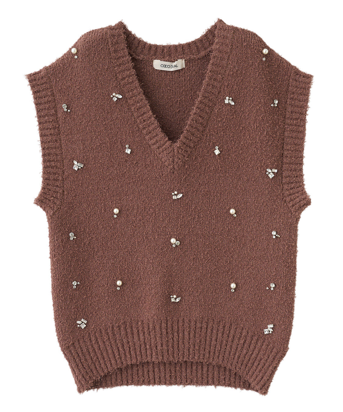 COCO DEAL「ビジューニットベスト」|ニット・セーター|