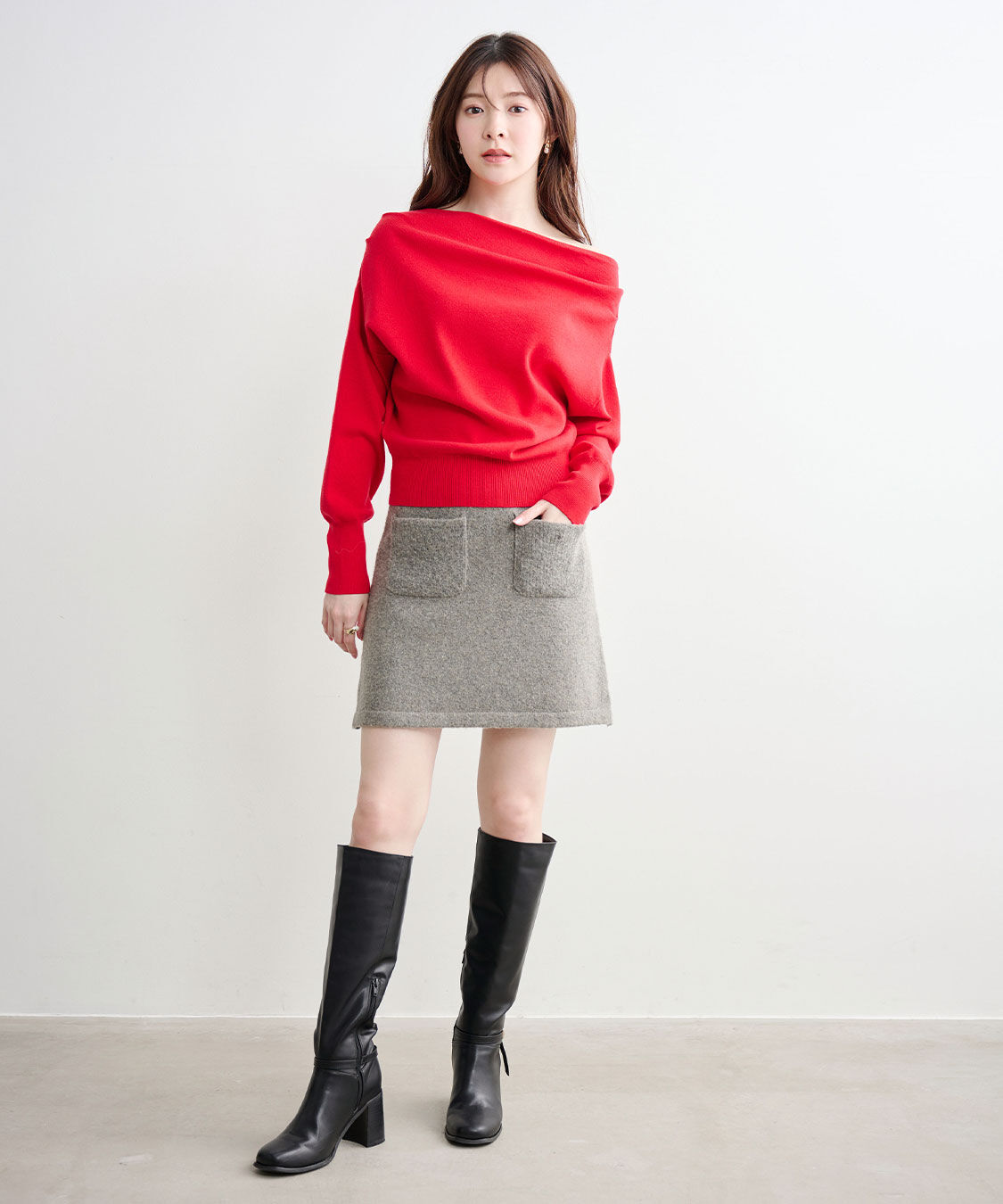 COCO DEAL「ドレープオフショルニット」|ニット・セーター|