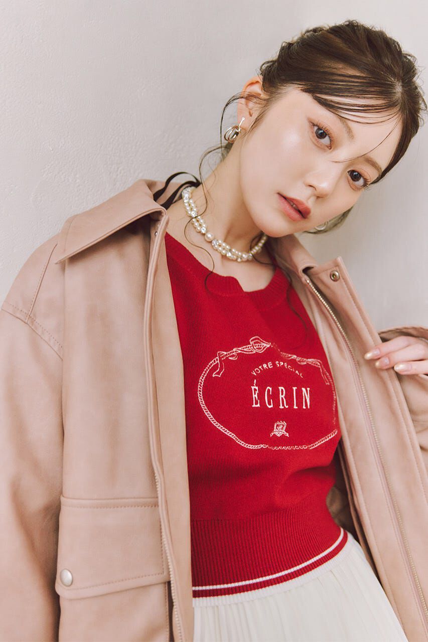 rienda「ロゴニットトップス」|ニット・セーター|