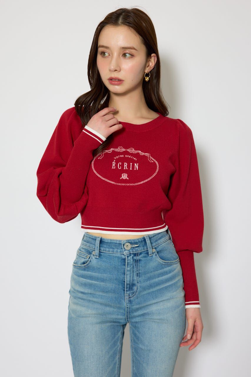 rienda「ロゴニットトップス」|ニット・セーター|