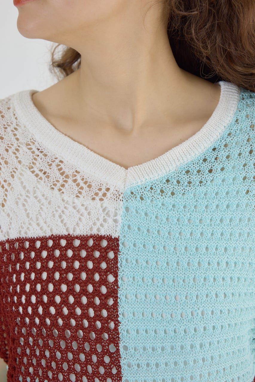 RODEO CROWNS「2WAY パッチワークニットベスト」|タンクトップ|