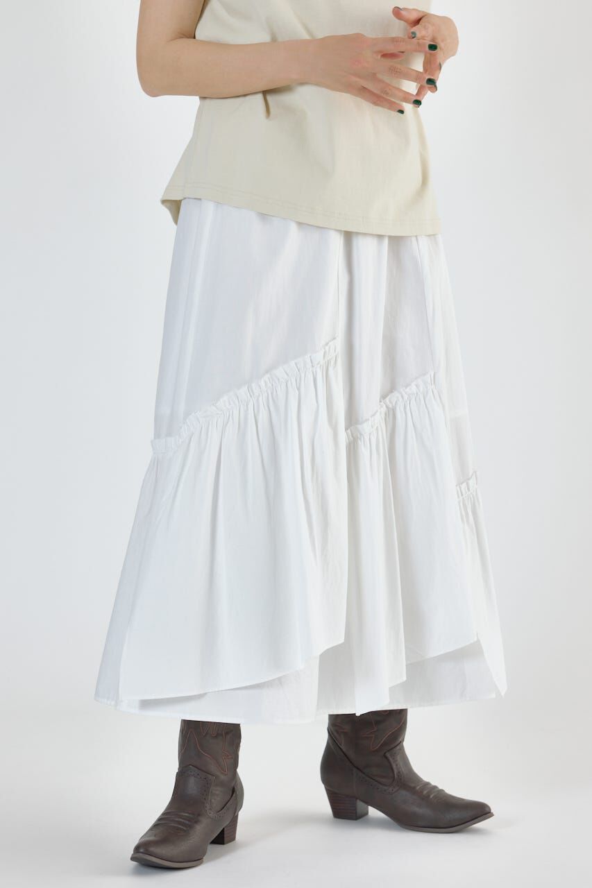 RODEO CROWNS「アシンメトリーギャザースカート」|スカート|O/WHT1