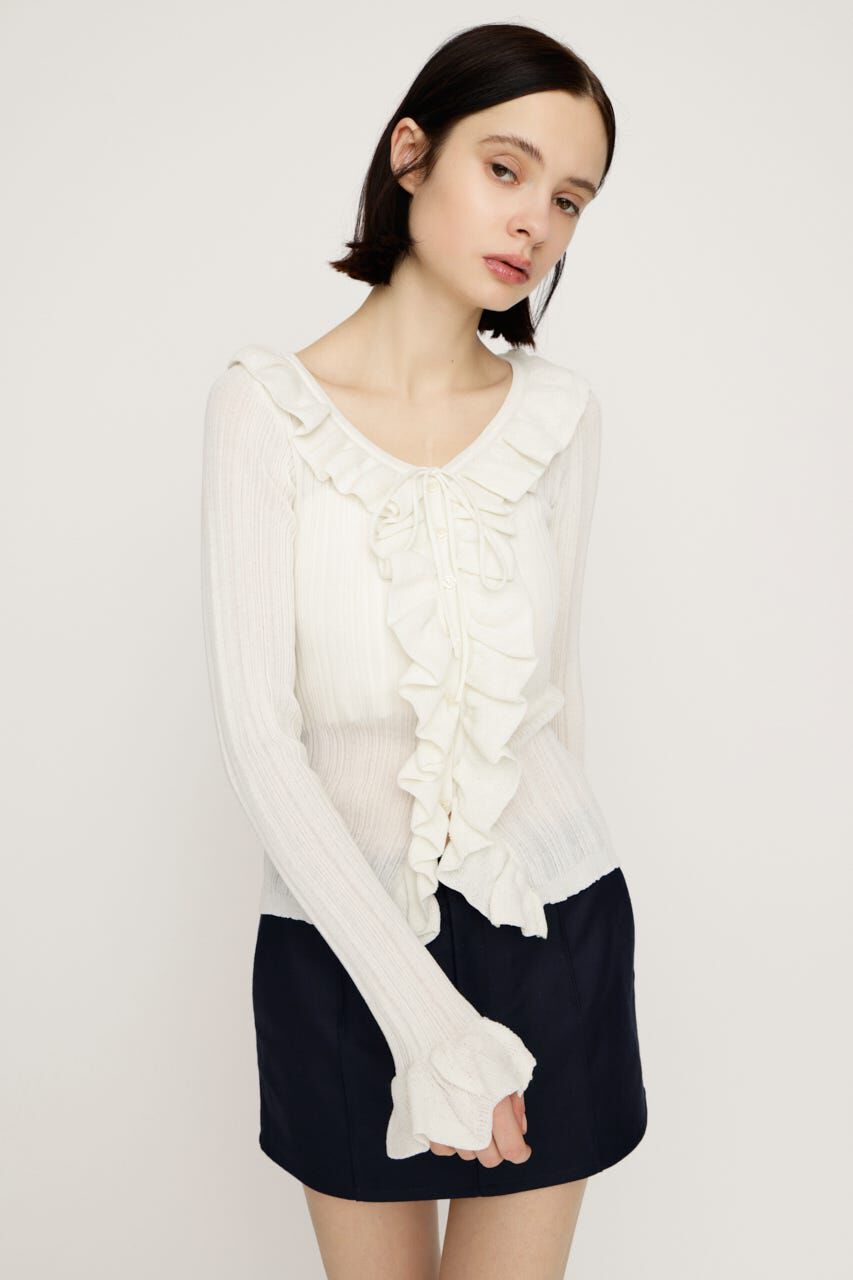 SLY「FRONT FRILL KNIT トップス」|ニット・セーター|IVOY3