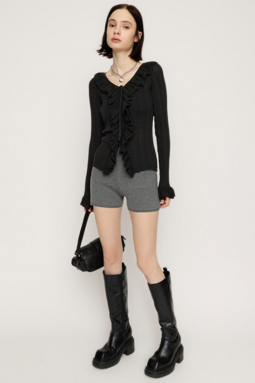SLY「FRONT FRILL KNIT トップス」|ニット・セーター|