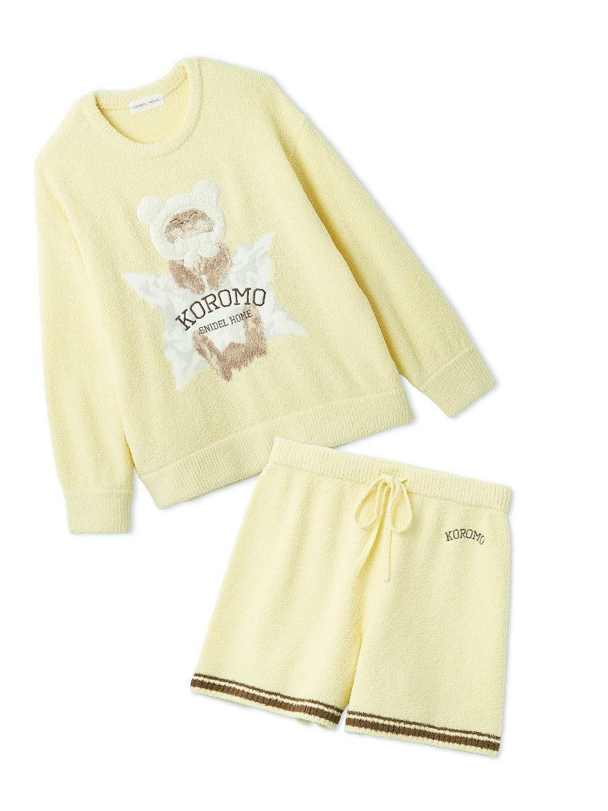 SNIDEL HOME「【WEB限定】【セット商品】【KOROMO】ニットプルオーバー＆ニットショートパンツSET」|ルームウェア|YEL