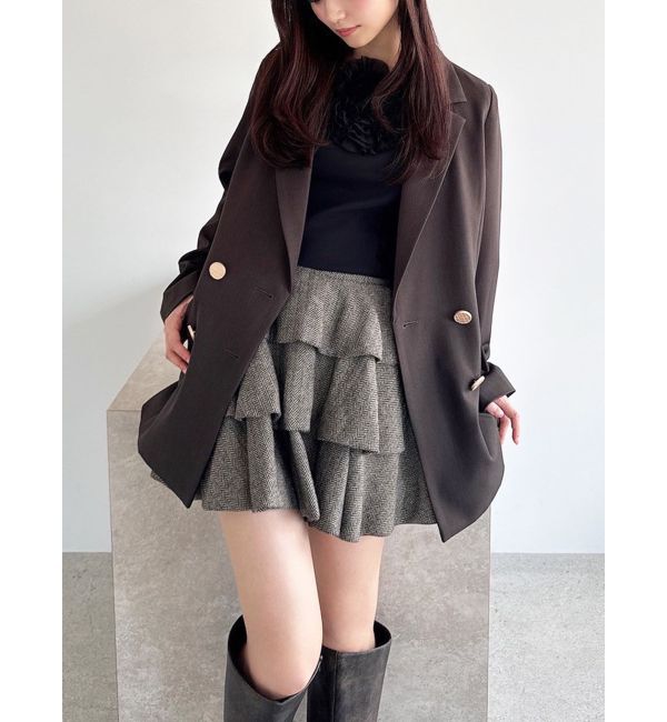 RESEXXY「テーラードミディジャケット」|テーラードジャケット|ブラウン