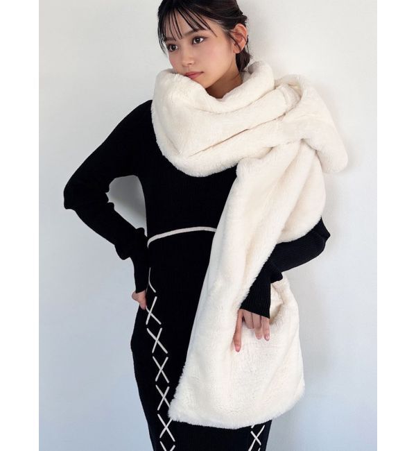 RESEXXY「フェイクファーマフラー」|マフラー|ホワイト