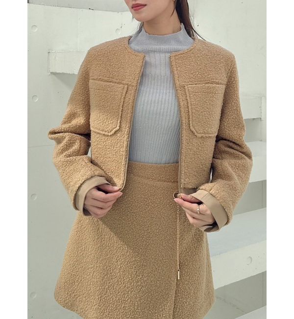 dazzlin「【SETUP】コンパクトジップジャコット※セットアップ対応」|その他|キャメル