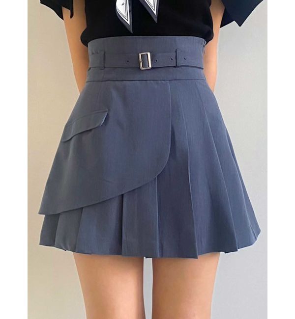 dazzlin「レイヤードプリーツミニスカート」|スカート|ブルー