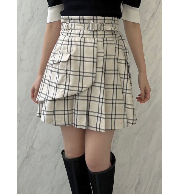 dazzlin「レイヤードプリーツミニスカート」|スカート|ベージュ