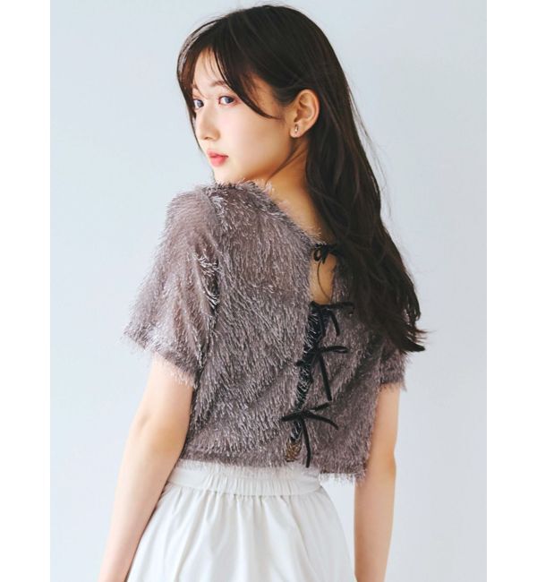 dazzlin「コンパクトシャギーリボンカットプルオーバー」|Tシャツ・カットソー|