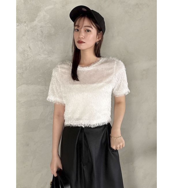 dazzlin「コンパクトシャギーリボンカットプルオーバー」|Tシャツ・カットソー|