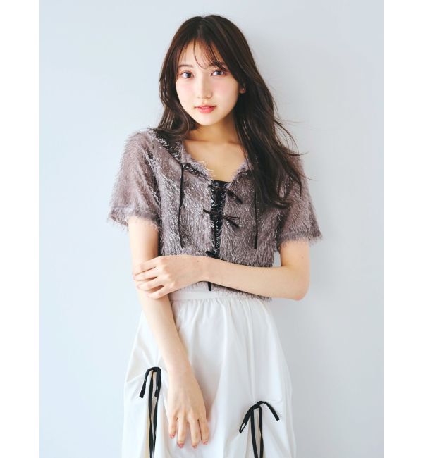 dazzlin「コンパクトシャギーリボンカットプルオーバー」|Tシャツ・カットソー|