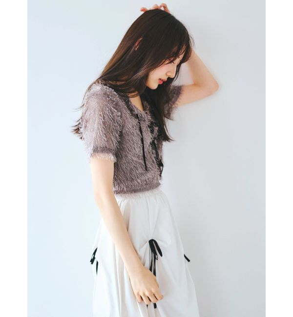 dazzlin「コンパクトシャギーリボンカットプルオーバー」|Tシャツ・カットソー|