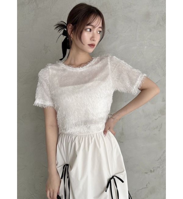 dazzlin「コンパクトシャギーリボンカットプルオーバー」|Tシャツ・カットソー|