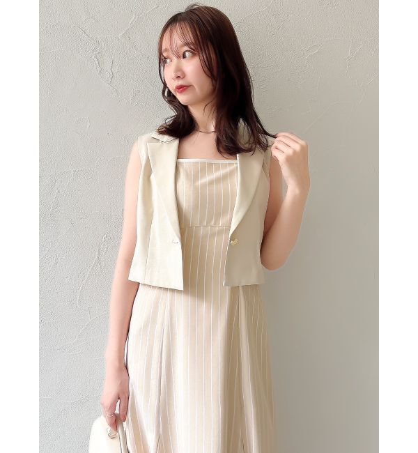 dazzlin「クロップドジレセットアップ」|ワンピース|