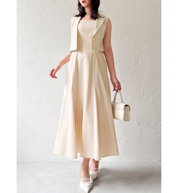 dazzlin「クロップドジレセットアップ」|ワンピース|イエロー