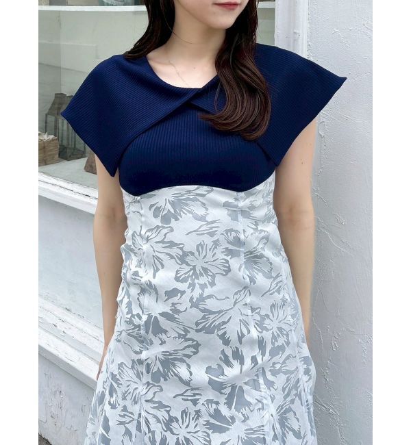 dazzlin「オパールフラワーコルセットワンピース」|ワンピース|ネイビー