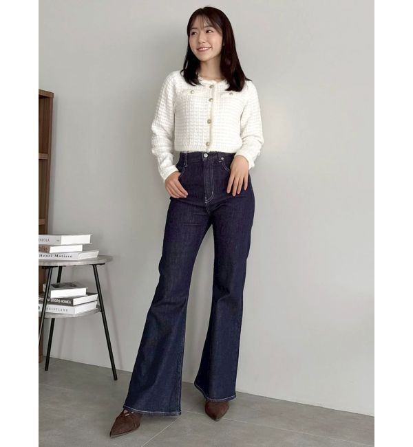 dazzlin「ツイードライクショートニットジャケット」|カーディガン|