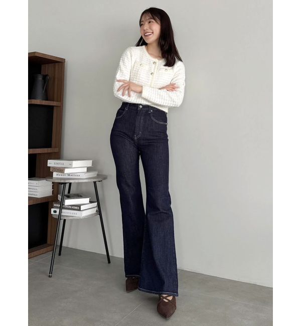 dazzlin「ツイードライクショートニットジャケット」|カーディガン|