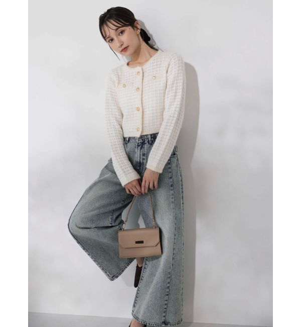 dazzlin「ツイードライクショートニットジャケット」|カーディガン|