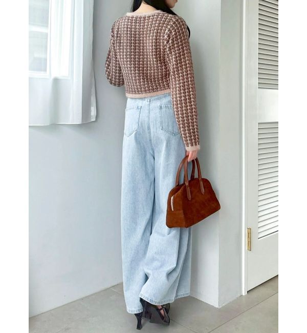 dazzlin「ツイードライクショートニットジャケット」|カーディガン|