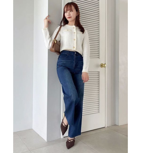 dazzlin「ツイードライクショートニットジャケット」|カーディガン|