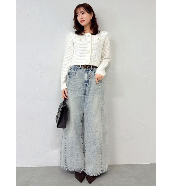 dazzlin「ツイードライクショートニットジャケット」|カーディガン|