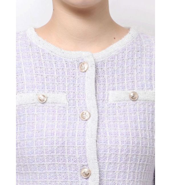 dazzlin「ツイードライクショートニットジャケット」|カーディガン|
