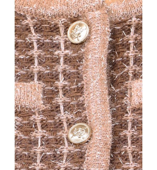 dazzlin「ツイードライクショートニットジャケット」|カーディガン|