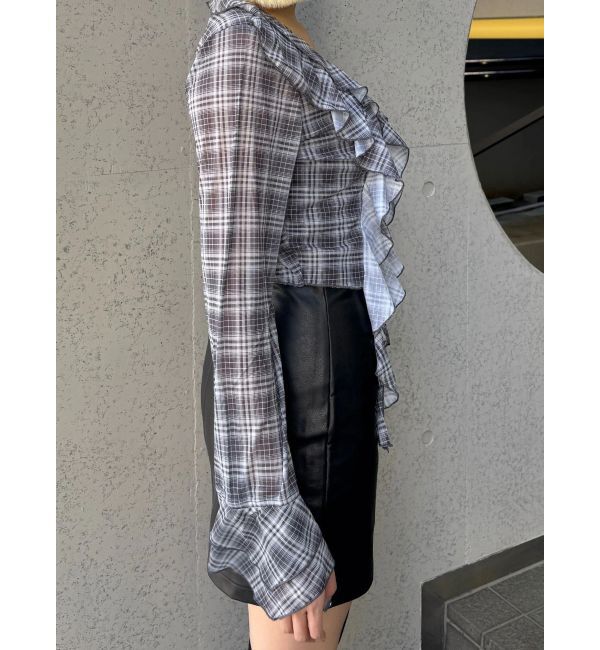 EMODA「ラッフルハングクロップドブラウス」|シャツ・ブラウス|