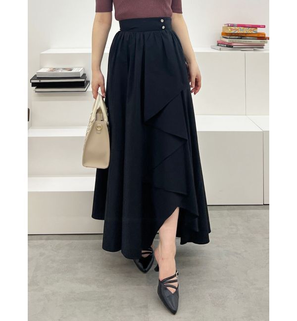 MERCURYDUO「ランダムフレアアシメスカート」|スカート|ブラック