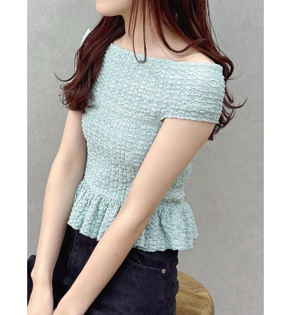 MERCURYDUO「カットソーシャーリングトップス」|Tシャツ・カットソー|ミントグリーン
