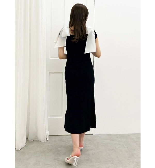 MERCURYDUO「ショルダーリボンニットワンピース」|ワンピース|